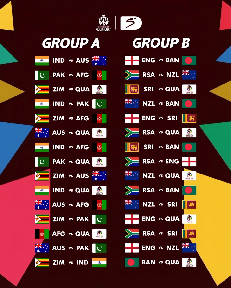 SuperSportTV's tweet photo. Here are all the Group Stage matches at #CWC27 🏏🚨

#SSCricket https://t.co/tfy5sGy2Ex