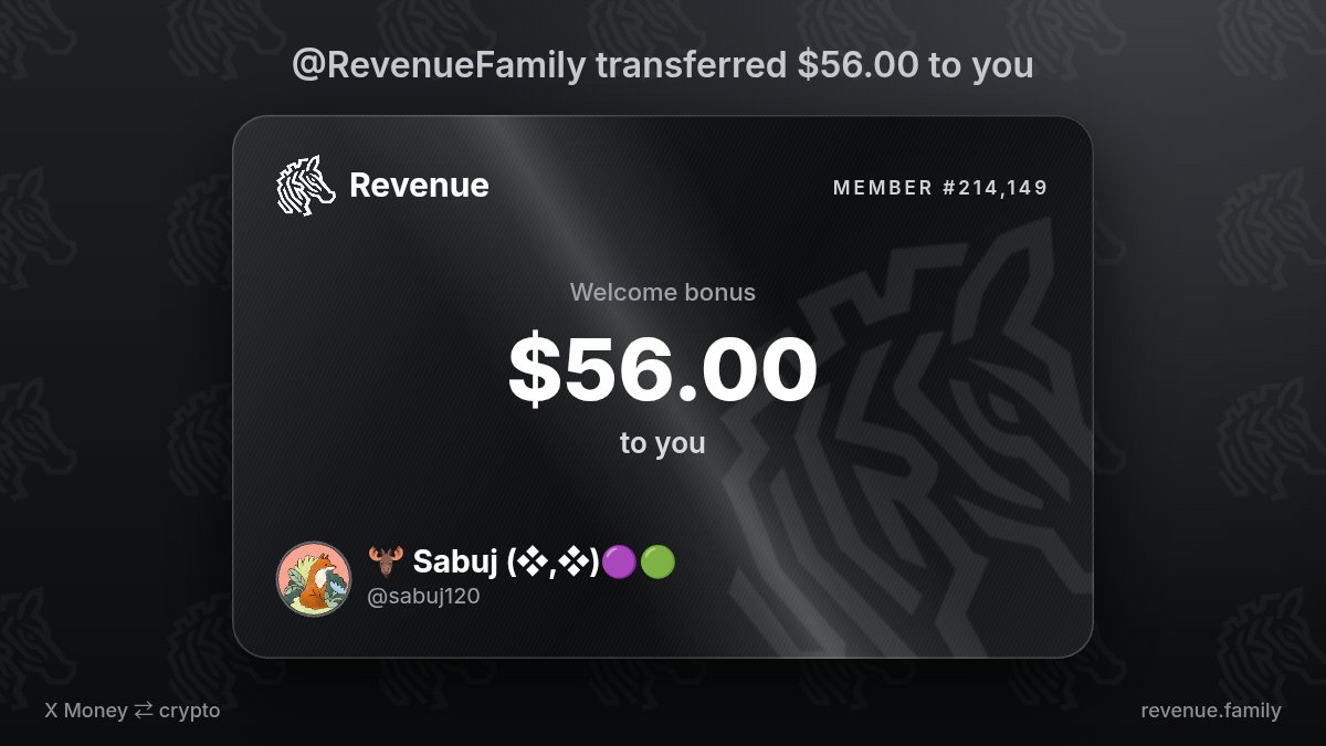 sabuj120's tweet photo. @RevenueFamily I am thanking @RevenueFamily for $56.00 https://t.co/gldcXfZhvj