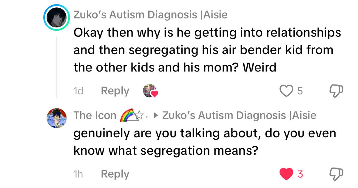 canaryuri's tweet photo. not this racist white loser talking about how aang a fictional character is segregating his kids??? genuinely what the fuck is wrong with this person? segregation is something that is very real and is happening right now why do they always say the most weirdest ignorant shit. https://t.co/fWFEk1IfJq