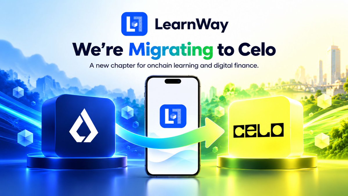LearnwayApp's tweet photo. LearnWay’s migration to Celo begins Friday, October 2 🌱

Following our recent announcement that LearnWay is moving its onchain infrastructure from @Lisk  to @Celo , we’re ready to begin the migration process.

The migration will start on Friday, October 2, 2026, at 9:00 PM GMT and is expected to take up to 12 hours.

During the migration, LearnWay will be placed in Maintenance Mode to ensure we can safely transition our infrastructure and supported user assets to Celo.

Following successful migration, users will be prompted to update their LearnWay mobile app to the latest version.

The transition will enable LearnWay users to:

• Continue using LearnWay’s onchain learning and digital asset features on Celo
• Send and receive USDT on Celo
• On-ramp and off-ramp USDT on Celo

Migration window:

📅 Friday, October 2, 2026
⏰ Starting at 9:00 PM GMT
🛠 Expected duration: Up to 12 hours

Users do not need to take any action before the migration. We’ll provide another update once the migration has been successfully completed and the latest version of LearnWay is ready to use.

We appreciate the patience and support of our community as we make this transition and begin LearnWay’s next chapter on Celo. 🌱