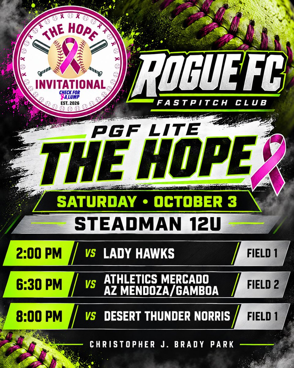 LizzyFrimmel_33's tweet photo. Playing for a purpose this weekend! 🥎🎀 Ready to take the field with my ROGUE family at PGF Lite the Hope. Let’s go! 💚🖤

#RogueFC #LiteTheHope #PlayForACause https://t.co/Qex5j2CqJl