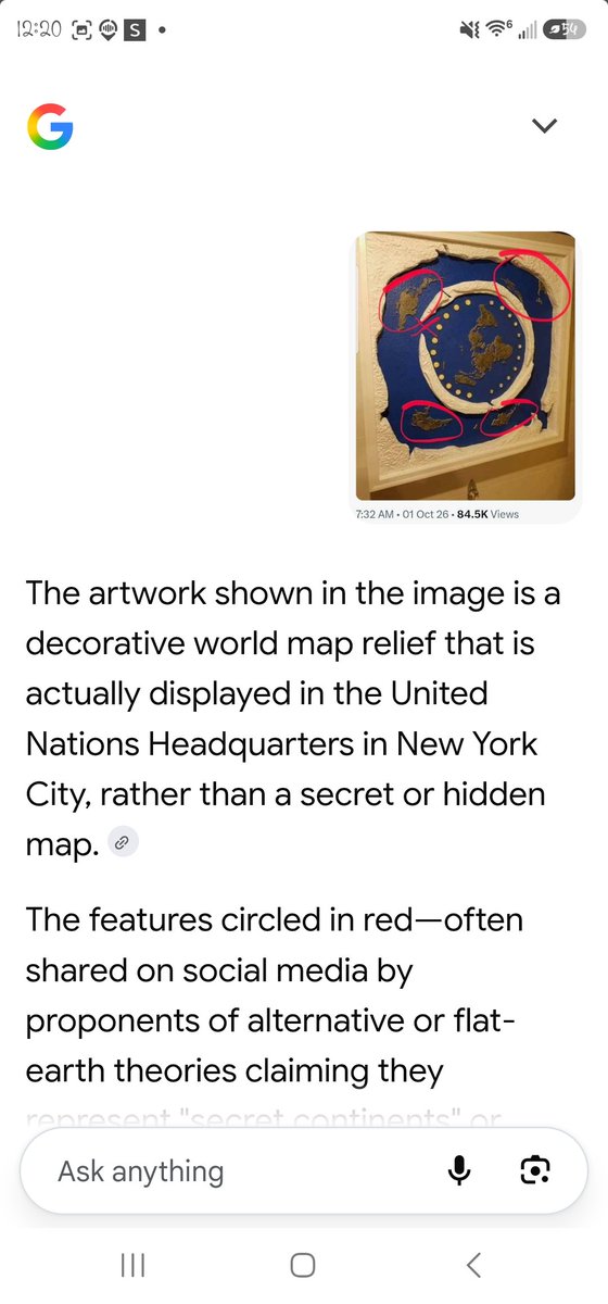 AllieghR's tweet photo. @JackStr42679640 Google says it does hang in UN headquarters office... intresting that grok says otherwise. https://t.co/QsTpEMnI0b