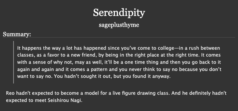 sdragonsfw's tweet photo. New fic drop!!! Not even sure where this idea came from, but I could not get rid of the idea of nagi and reo accidentally having to model for a figure drawing class and what intimate positions I could put them in! 

#nagireo 🔗 below! https://t.co/4oO2ubaUBu