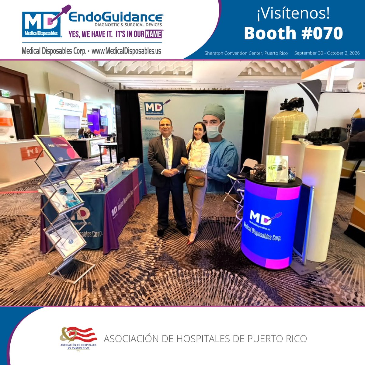 MDC_Drug_Test's tweet photo. Meet the MD EndoGuidance team!

We’re in San Juan connecting with healthcare professionals at #AHPR2026 and showcasing our commitment to minimally invasive surgical solutions.

Come say hello!

#MDEndoGuidance #HospitalesPR #SurgicalDevices #PuertoRico #Laparoscopy https://t.co/t3AxR51AiV