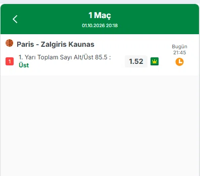 rdbsk78's tweet photo. Paris - Zalgiris Kaunas maçında ilk yarıdan itibaren yüksek tempolu bir basketbol bekliyorum! 🔥

Yarı 85.5 Üst (1.52) bence günün en sağlam tercihlerinden biri. Bu iki takım boş şut atmaz! 🏀

Sizce ilk yarı kaç sayı olur? 👇
#ParisBasketball #Zalgiris #Basketbol https://t.co/addMipAMAr
