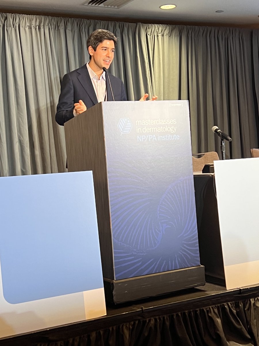 UTSWDerm's tweet photo. At the Masterclasses PA/NP conference in NYC, UTSW Dermatology's Antony Solhjoo, PA, and Alice Gottlieb, M.D., Ph.D., presented on our interdisciplinary hidradenitis suppurativa program led by Dr. O'Brien. Team-based care for HS patients. 

#Dermatology #HSawareness https://t.co/t7mYJa8poy