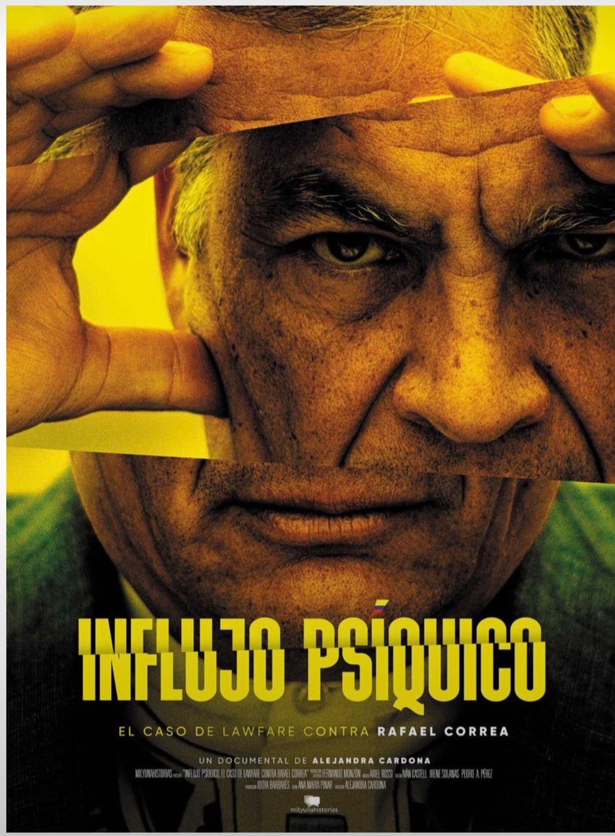 VivianaVelozEc's tweet photo. Hoy en Madrid a las 19:00 se estrena *Influjo Psíquico.

El documental que expone ante España y el mundo entero cómo se usó a la justicia ecuatoriana como arma política para proscribir a @MashiRafael y dar inicio a la persecución judicial en el país.

Que el mundo lo vea. Que el mundo juzgue.