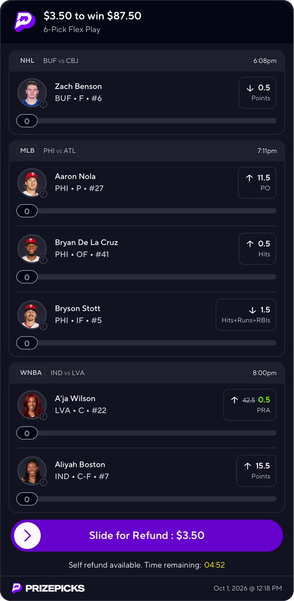 ShowTimeBetz3's tweet photo. We hitting? #SportsPicks #prizepicks #evsportsplays #sportsbetting #NHLBetting #wnbabetting #MLBBets #parlays Made with the one and only @prop_professor 🔥🔥🔥 https://t.co/PEZQx7Enjq