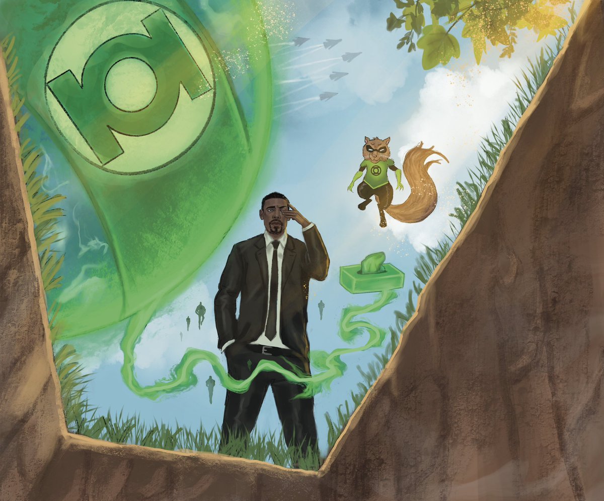 bewiart's tweet photo. Mogo and I 
Quick illustration of one of the funniest dialogues on the show
#lanterns #haljordan #johnstewart https://t.co/mJ1A4sl3Is