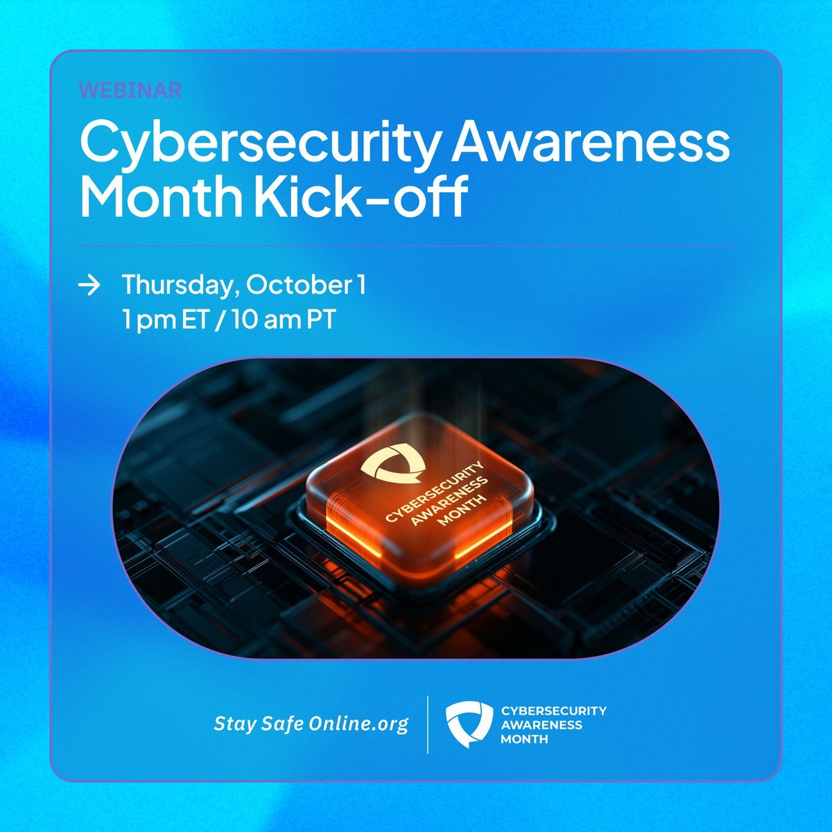 GlobalCyberHub's tweet photo. *airhorn noises* It's almost time for Cybersecurity Awareness Month! We're kicking things off virtually with an epic lineup of government and industry leaders. You won't want to miss this event, so register now: https://t.co/OsesgjAVIB https://t.co/OJqbKzeYjZ