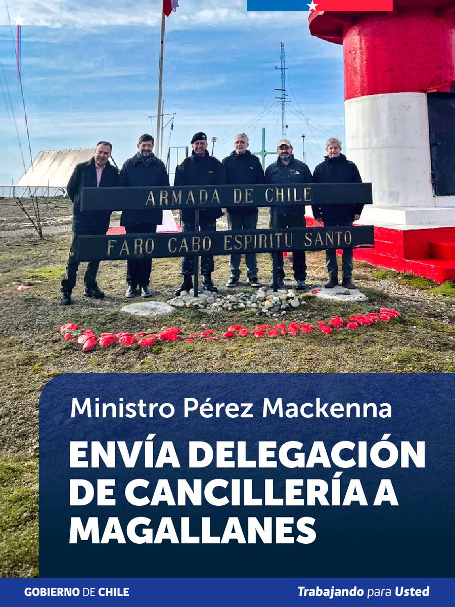 Minrel_Chile's tweet photo. El canciller envió a Magallanes una delegación encabezada por el secretario general de Política Exterior, Frank Tressler, para fortalecer la coordinación regional y conocer, en Cabo Espíritu Santo, el trabajo de verificación de demarcación de la Comisión Chilena de Límites. https://t.co/uqtIo2RLCh