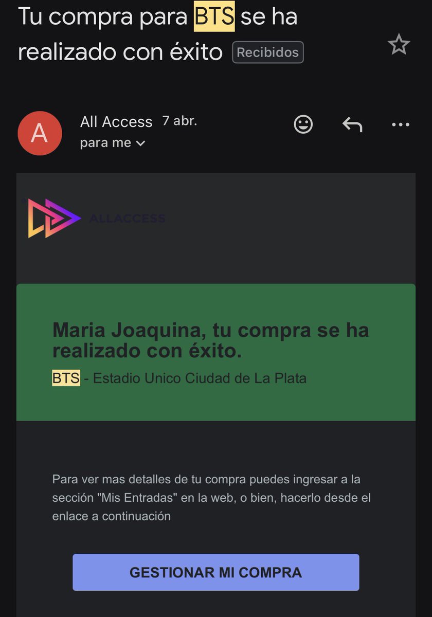kkuro18_'s tweet photo. Vendo entrada para bts 23/10 Argentina CABECERA SUR.

Hago transferencia presencial, en Montevideo o Canelones, URUGUAY.

Entrada | recital | BTS | Argentina | Uruguay

#BTS_WORLDTOUR_ARİRANG #btsargentina
#army https://t.co/ZMZUVMxlsN