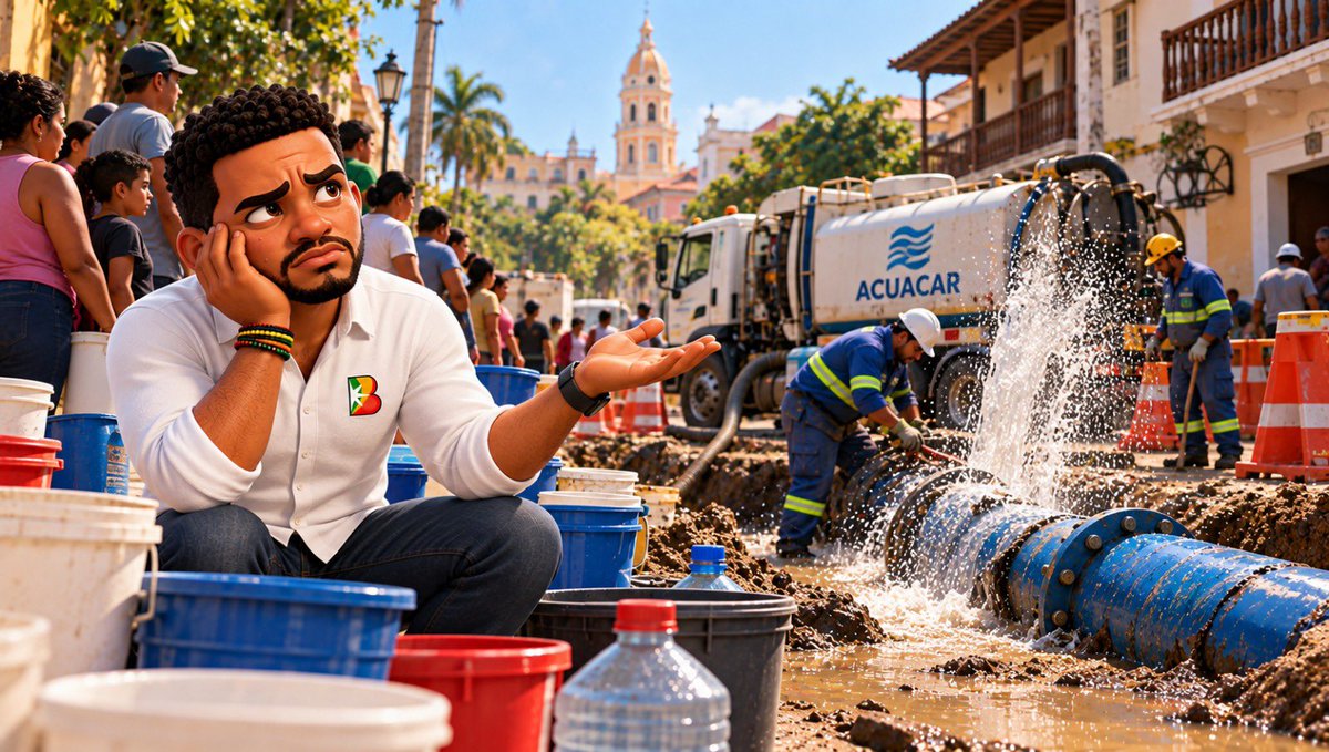 javierjuliob's tweet photo. Esto es abusar de la paciencia y de la bondad de los cartageneros
 
Otra vez Acuacar.  ¿Hasta cuándo?  Apenas terminó la parada técnica del 29 y 30 de septiembre, que nos dejó sin agua al 40% de la ciudad para arreglar, según dijeron, un problema de fondo, y ahora Acuacar encontró otra fuga y nuevamente el 40% de la ciudad está sin agua. Más de ochenta sectores, y la fecha en que vuelve el servicio, no la tienen: "depende de la magnitud del daño", dicen. 

Dos cortes del mismo tamaño en tres días, uno anunciado como solución, el otro como sorpresa, y el mismo resultado: la gente sin agua. Si la primera obra era para resolver el problema de fondo, ¿Cómo apareció un problema nuevo apenas se terminó? Esto confirma lo que decíamos esta semana. Cartagena necesita conocer el plan completo de mantenimiento de Acuacar, con fechas y sectores, no enterarse del siguiente corte cuando ya está otra vez sin agua. 

Además, necesitamos también mayor autoridad de nuestros gobernantes frente a estas empresas que hacen lo que quieren con la ciudadanía.