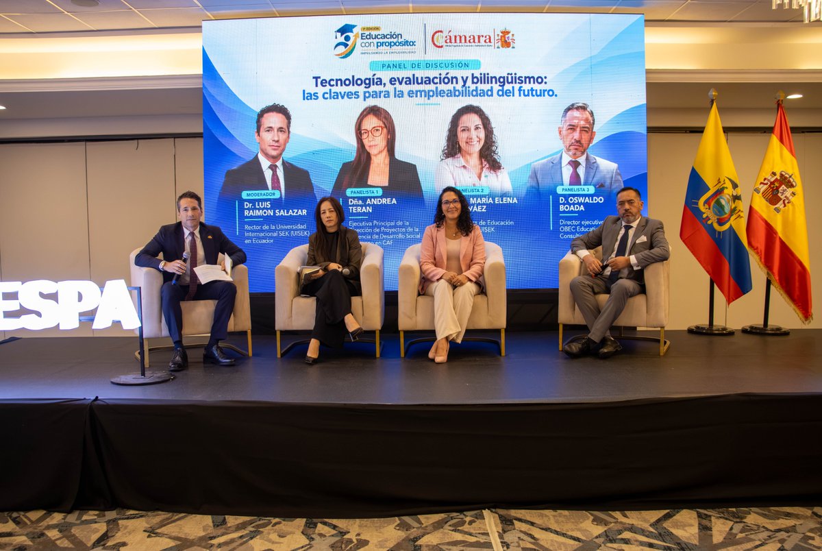 UISEK's tweet photo. Educación con Propósito: Impulsando la Empleabilidad reunió a autoridades, instituciones educativas, expertos y líderes empresariales para analizar los desafíos de la educación frente a las nuevas dinámicas del mercado laboral.🤝 https://t.co/hHBgNUTejW