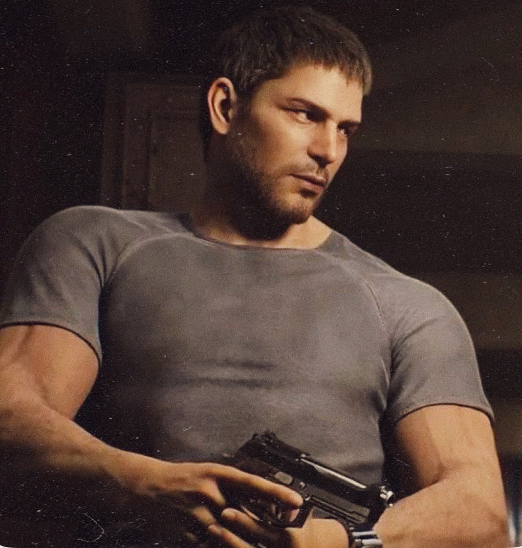 sweatychreon's tweet photo. maybe it’s a problem,,, how often I think about chris redfield’s biceps 😵‍💫😵‍💫 https://t.co/E42KwOYEXK