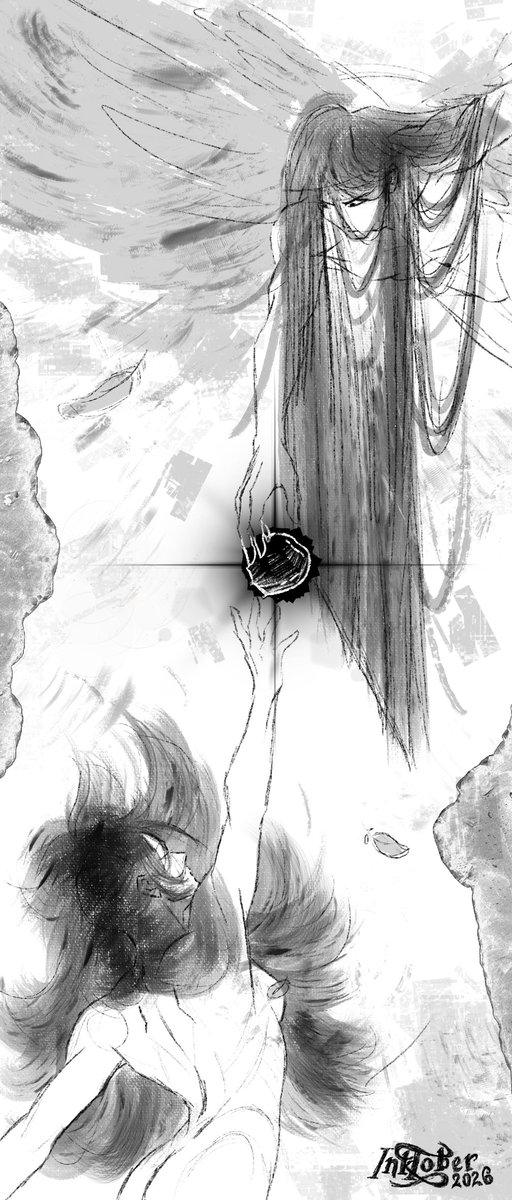 Vesperbats's tweet photo. 🍎 
#inktober #inktober2026 https://t.co/oPYxsV6E0Z
