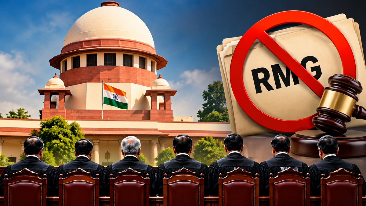 amitkashyapOO7's tweet photo. 🎮

7-judge Constitution Bench has been constituted in the N. Ravi case and is scheduled to hear the matter on October 6 &amp; 7, 2026.
 
As a result, the RMG case hearing is unlikely to take place on those dates.

A fresh hearing date is likely to be fixed afterwards.

#RMG https://t.co/z0SjOeEMO9