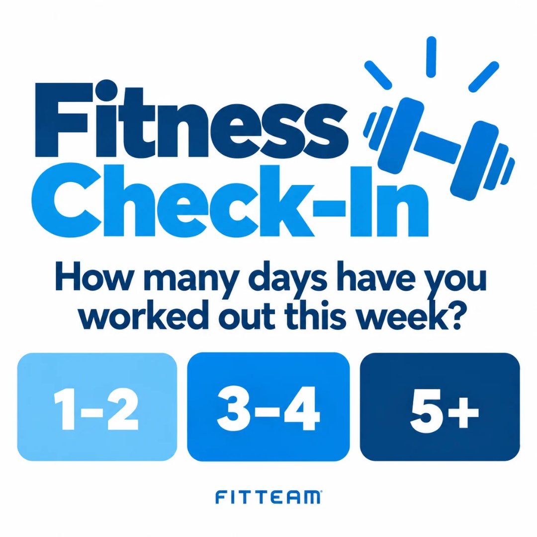 fitteamglobal's tweet photo. FITNESS CHECK-IN!
How many days have you worked out this week?
Whether you’re at 1–2 days, 3–4 days, or 5+, every workout is progress. Keep showing up, keep moving, and keep building momentum!
Drop your answer in the comments: 1–2, 3–4, or 5+
#fitteam #fitnesscheckin https://t.co/PGuK1x5WLi