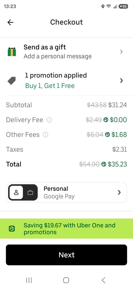SteelersNasty's tweet photo. @papajonhs @UberEats explain to me how if it's buy one get one free I'm paying $35 for $24.68 in pizza. You can't blame it on fees there aren't any. #liars #baitnswitch #scam #papajohns #ubereats #pizza https://t.co/iD8BYwROum