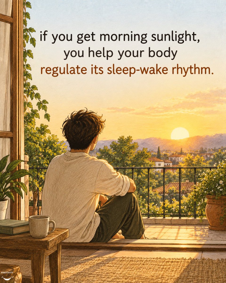 PositivitySaid's tweet photo. Pick one habit. Watch your whole day shift. 

Wake a little earlier, catch the morning sun, stretch before the day starts, walk for 20, put the phone down at night, none of it takes much, but it adds up fast. Which one are you trying first? https://t.co/x6YkfpUtbI