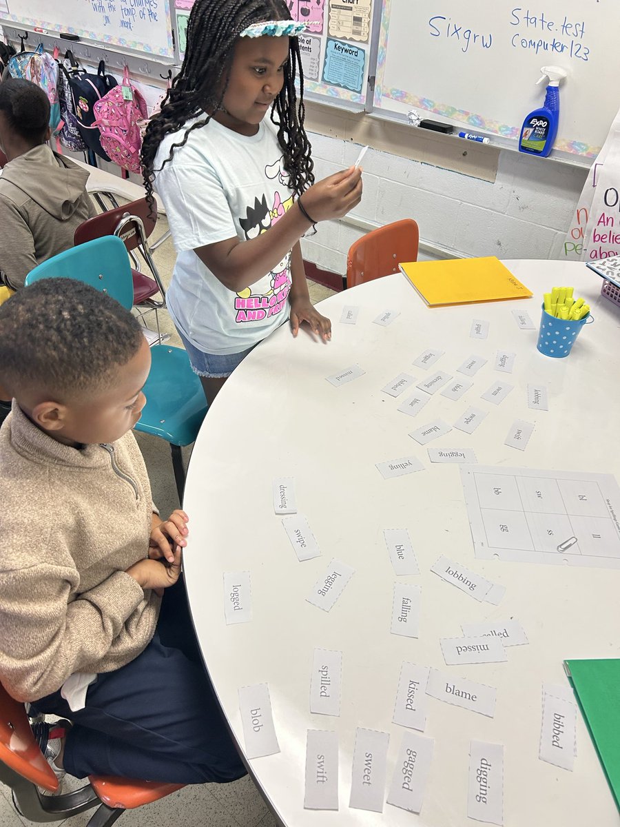 TweetDCS_HLI's tweet photo. During intervention last Friday, Miss Johnson’s group played a consonant blend game! #WeRiseWeThrive #MakingLearningFun https://t.co/elnVLLGVeP