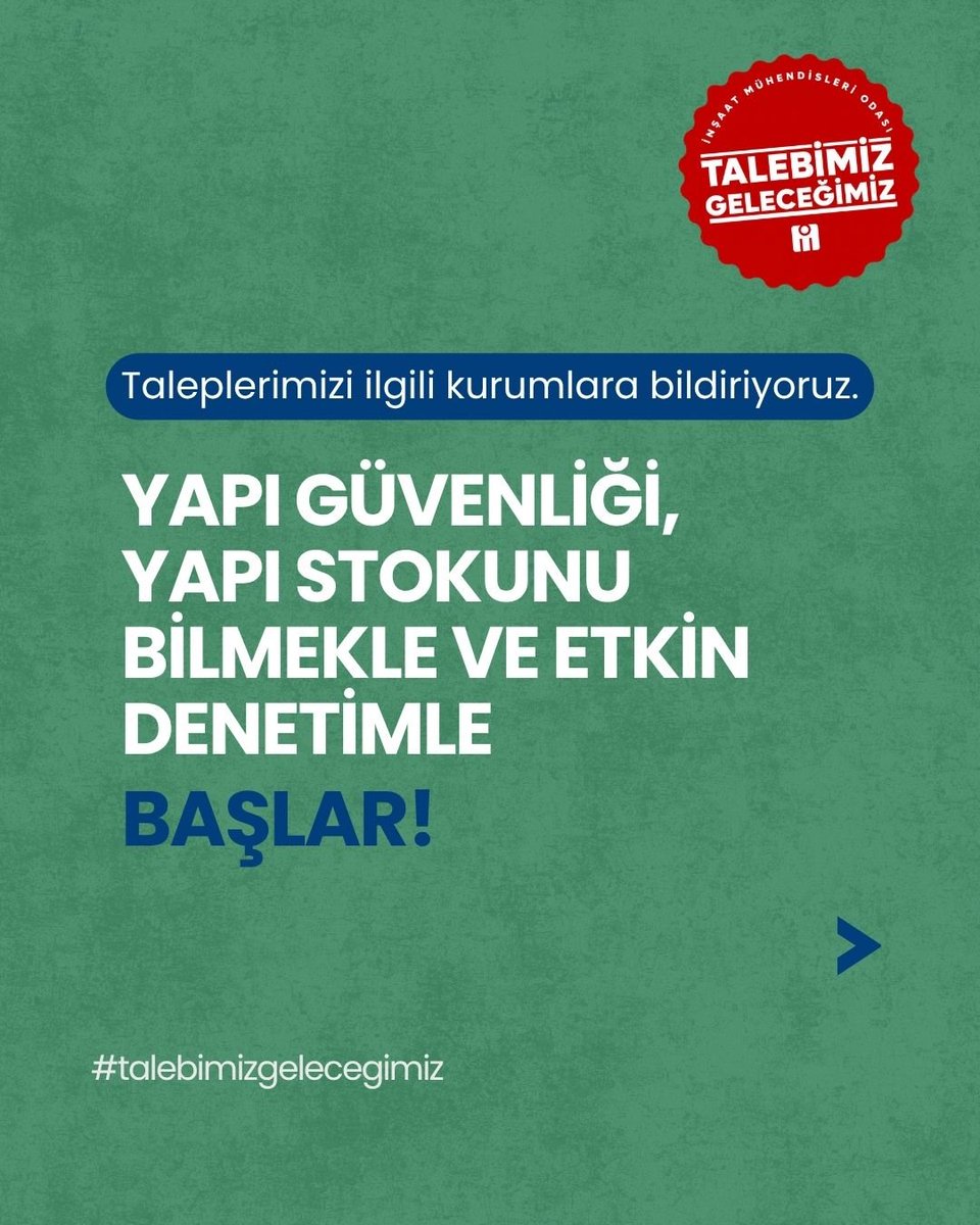 imomerkez's tweet photo. Yapı güvenliği, yapı stokunu bilmekle ve etkin denetimle başlar. 
#talebimizgeleceğimiz #İMO #inşaatmühendisleriodası https://t.co/UfopVNnqLg