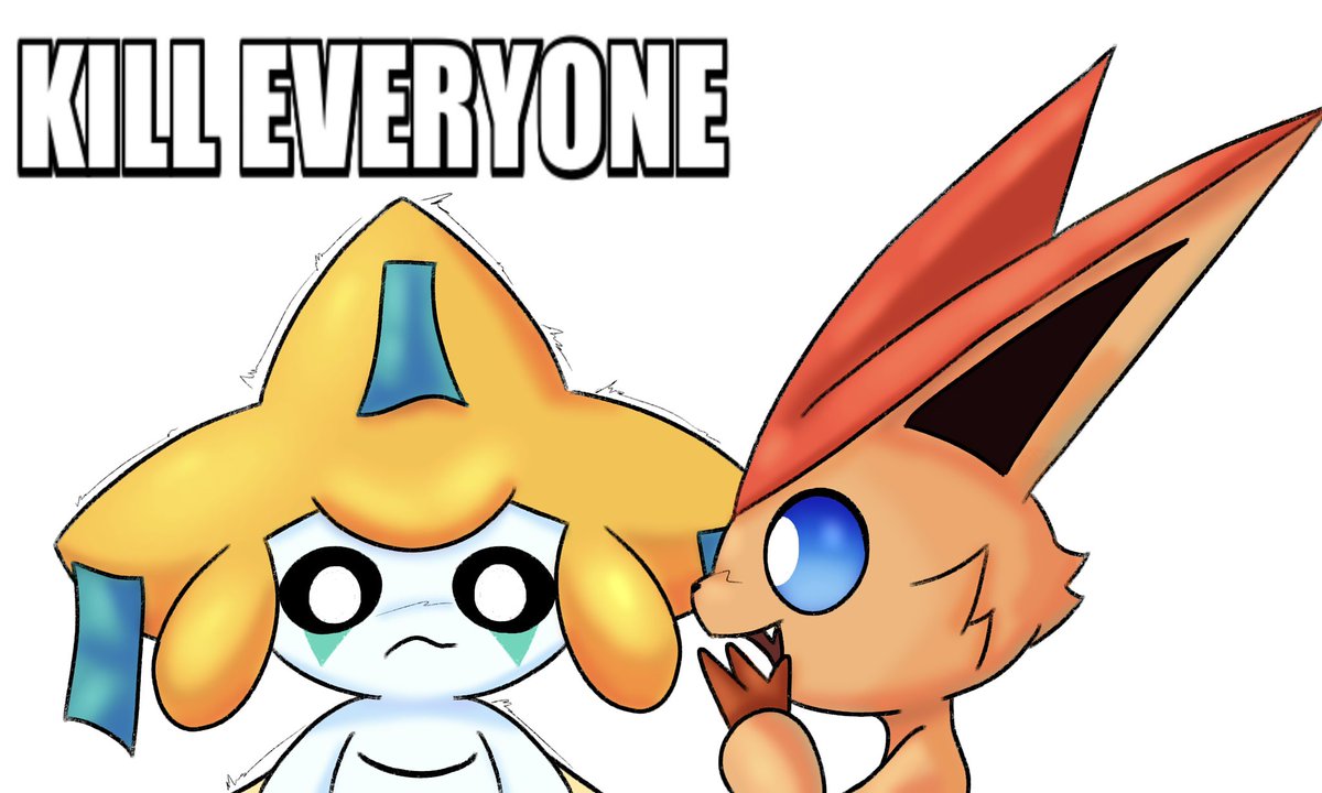realrorib2x's tweet photo. I feel like this sums up victini and jirachis dynamic https://t.co/dD8wOAz5Ni