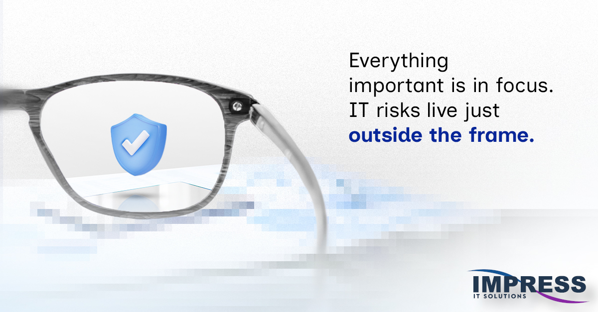 ImpressITS's tweet photo. Everything important is in focus. IT risks live just outside the frame. 👓️📷 

Most businesses focus on what keeps the business moving forward. But that makes it easy to miss what’s sitting just outside the frame:

• Access control issues
• Third-party risk
• Untested backups
• Gaps no one’s looked at in months

A midyear IT review helps you catch the things that aren’t obvious until they become expensive. Send us a message to schedule yours. 

https://t.co/gmSuUzqbrm
281-647-9977

#SecurityRisks #BusinessSecurity