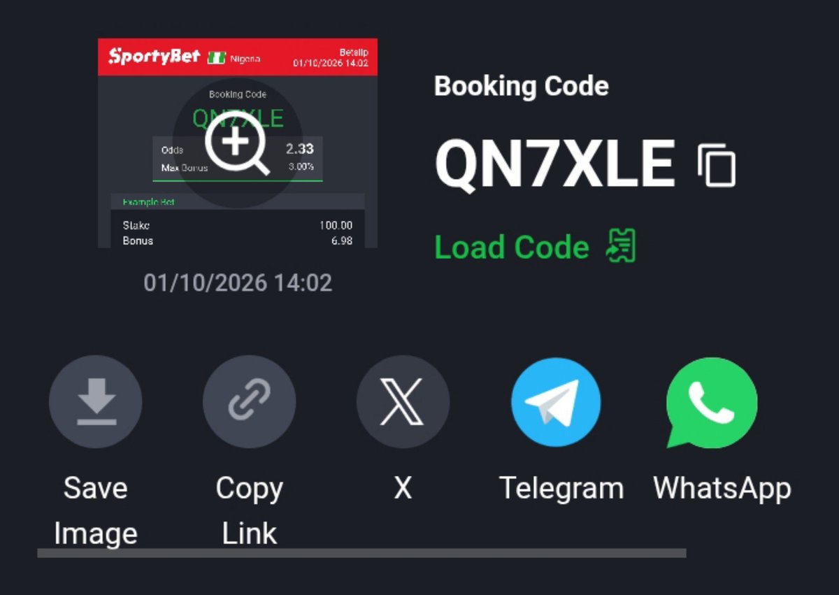 destinyparktp's tweet photo. QN7XLE

Sportybet https://t.co/4wf5QUxz0U