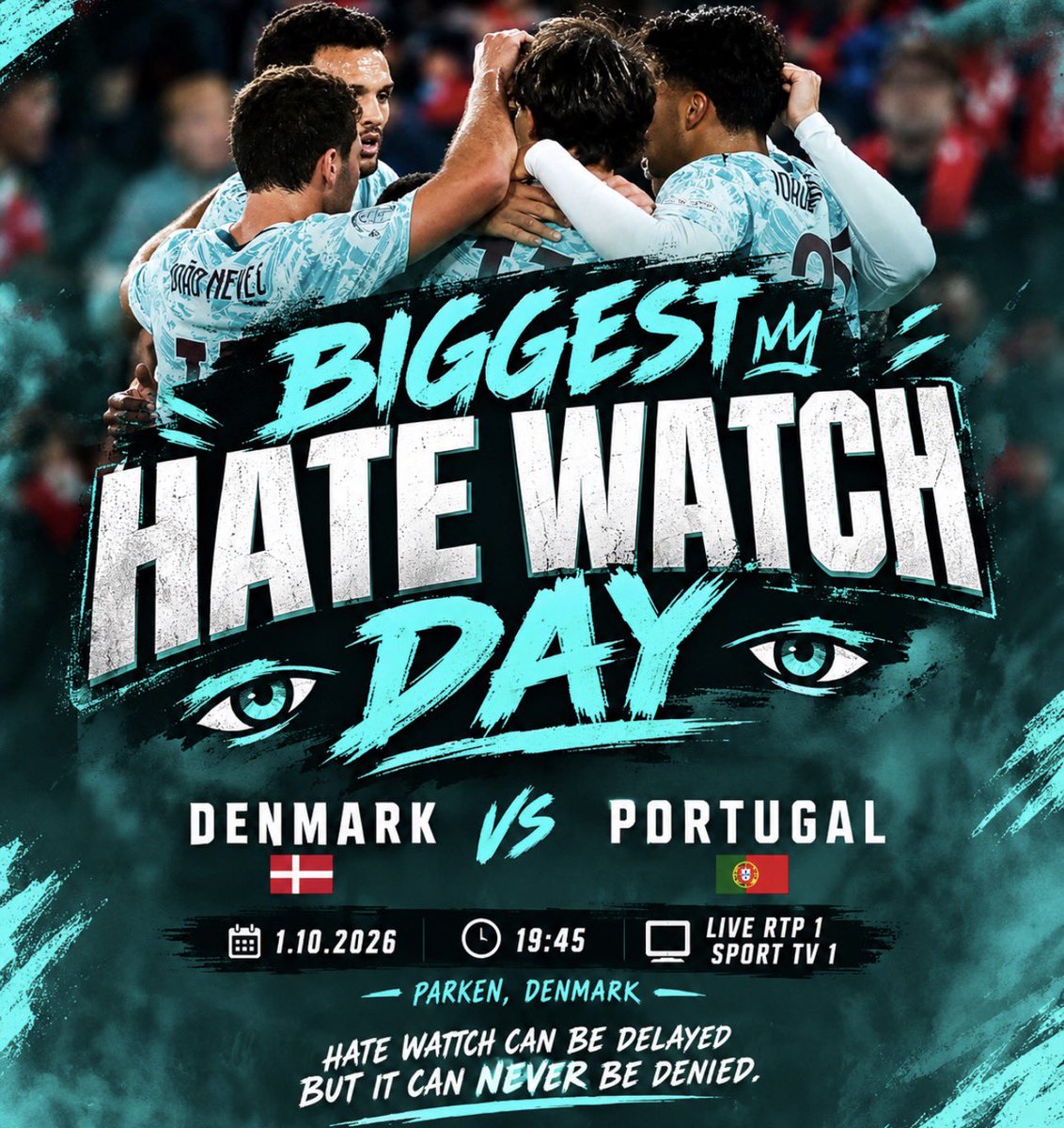 legal2316's tweet photo. The world is about to witness the BIGGEST hate watch ever 😭🔥

Portugal can’t betray Ronaldo and go cut free. 🇵🇹🐐

Everybody is watching. 👀 https://t.co/bRMVXZ69i0