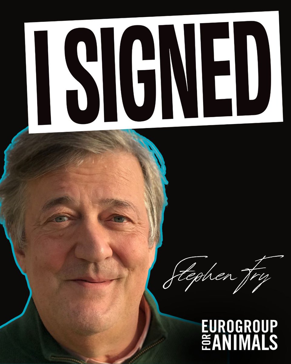 Act4AnimalsEU's tweet photo. Stephen Fry, James Cromwell, Mýa, Alan Cappelli Goetz signed our open letter to #StopTransportSuffering. 

Billions of animals suffer every day during transport. 

As EU policymakers are debating new rules, they must prioritise animal welfare. 

Add your name: https://t.co/bDHE0mXHh6
