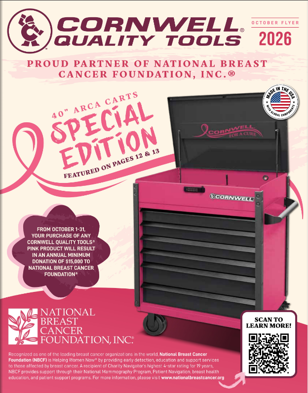 CornwellTools's tweet photo. October is here! We're honored to Partner with the National Breast Cancer Foundation. You'll find plenty of Pink in this month's Flyer! https://t.co/krXiM8ZiHk https://t.co/uJUp5wkHGg