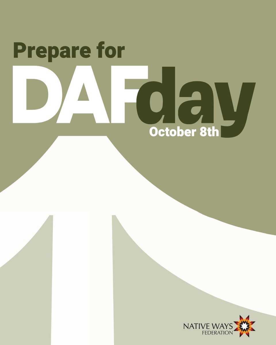 native_ways's tweet photo. #DAFDay is just 1 week away! Let the data work for your Native nonprofit. This week, make sure your supporters know you accept DAF gifts and invite them to recommend a grant to your organization on DAF Day, October 8. #GiveNative #NativeNonprofit https://t.co/qw5u7iqGir