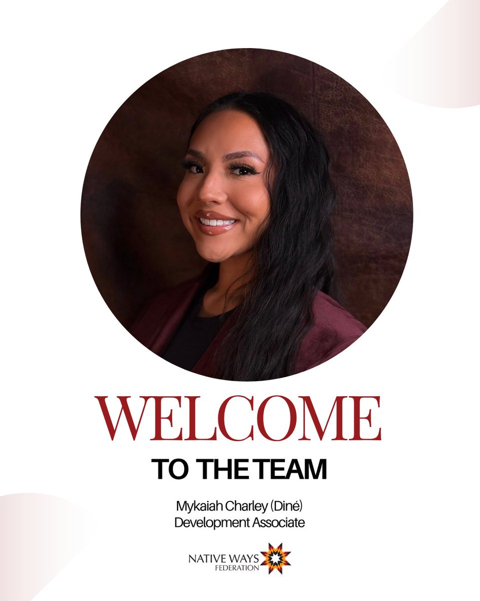 native_ways's tweet photo. Please join us in welcoming Mykaiah Charley to the Native Ways Federation team as our new Development Associate! Mykaiah joins us with extensive experience and we’re so glad to have her with us.  

Get to know Mykaiah and learn more about her background: https://t.co/p5GIOgE9gA https://t.co/wdDr2HsZl5