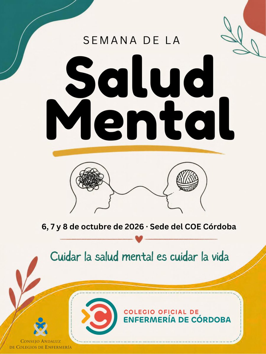 COECordoba's tweet photo. 🧠 ¡Llega la 'Semana de la Salud Mental del @COECordoba! Con charlas y talleres gratuitos abiertos a todos los cordobeses para cuidar su salud mental, con especial atención a los jóvenes.  El 6, 7 y 8 de octubre. Bajo inscripción previa. Más info: https://t.co/LBrdWRROiE https://t.co/lg3dXw0PsL