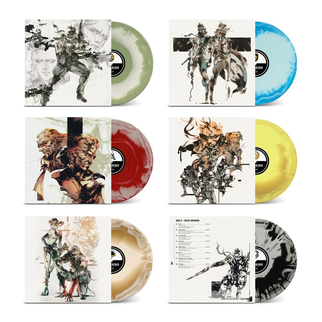 Wario64's tweet photo. Metal Gear Solid: The Vinyl Collection 6LP box set and Vinyl Selections 2LP new variants / repress up at Laced Records ($145/$42) https://t.co/THgjvqAWtP https://t.co/ODspMBbCQm