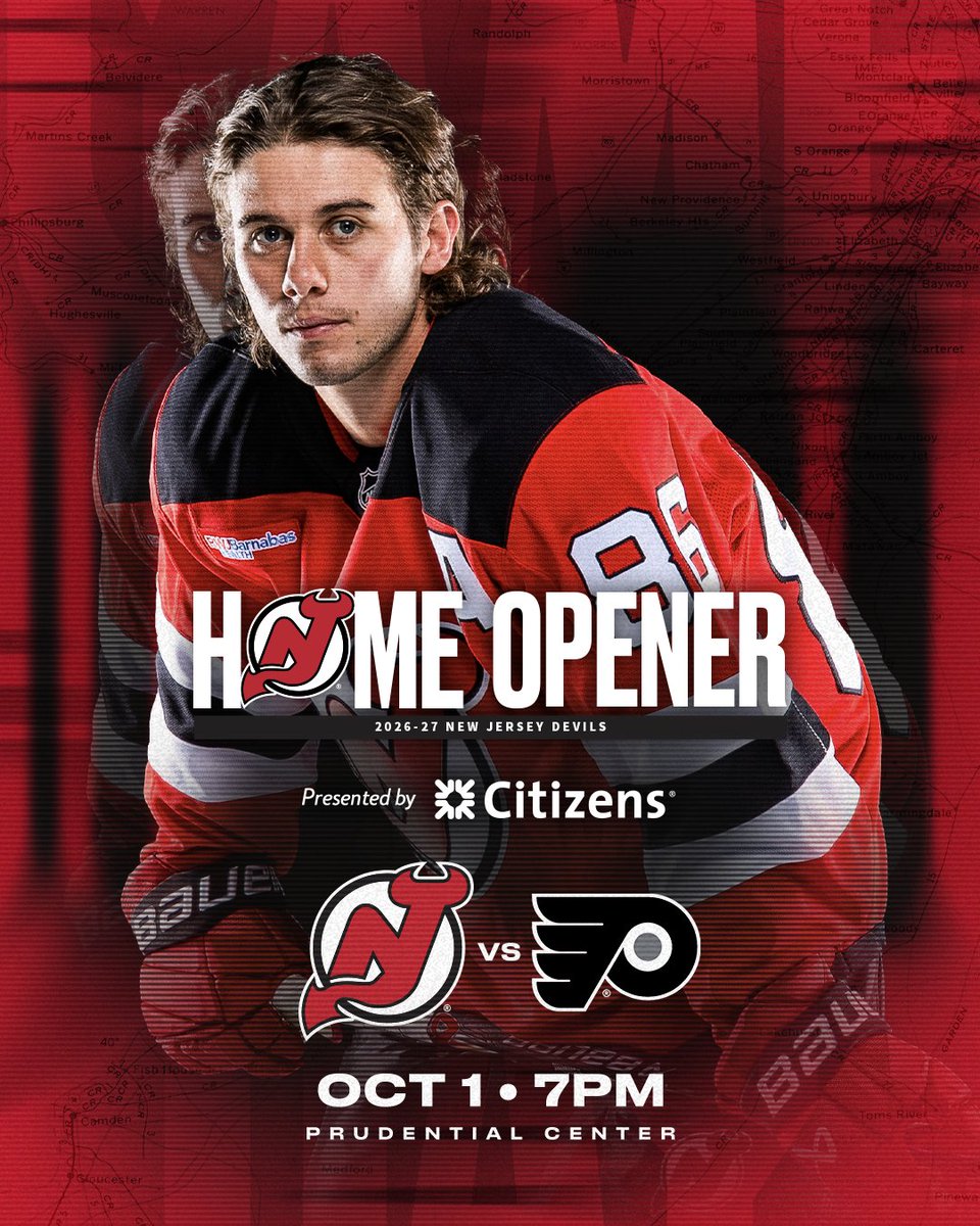 NJDevils's tweet photo. First game of the season and we already have beef.

👊: @NHLFlyers 
🎉: 4 PM, Championship Plaza 
🏒: 7 PM
📺: ESPN+, Hulu
🎧: https://t.co/rDmoo9SFLb

#NJDevils | @CitizensBank https://t.co/M7FZePoVhT