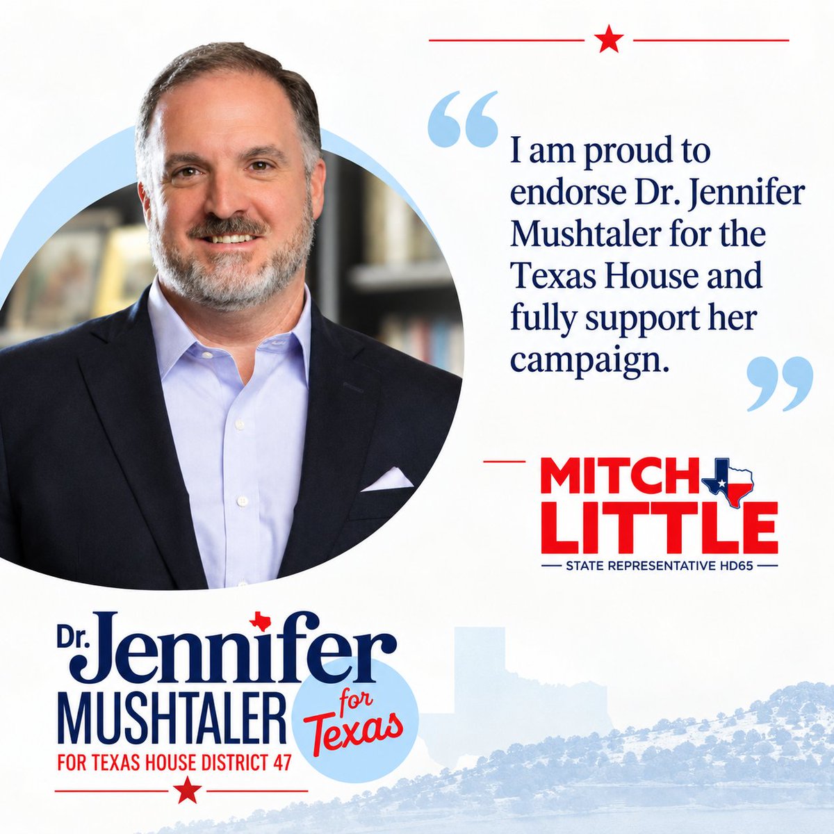 DrJenforTexas's tweet photo. Thank you @realmitchlittle for your support! https://t.co/QnBTMRollu