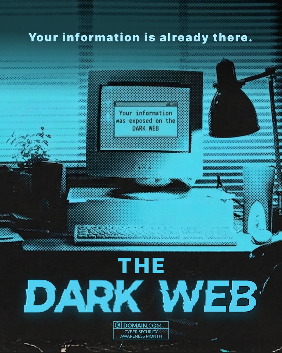 Domaindotcom's tweet photo. Somewhere beneath the internet you know, your information may be waiting for someone else to find it. 

Dark Web Monitoring helps uncover exposed information so you can act before it comes back to haunt your business. 

See what’s lurking with https://t.co/YdBgkr7dxc. https://t.co/c8j6vtkXON