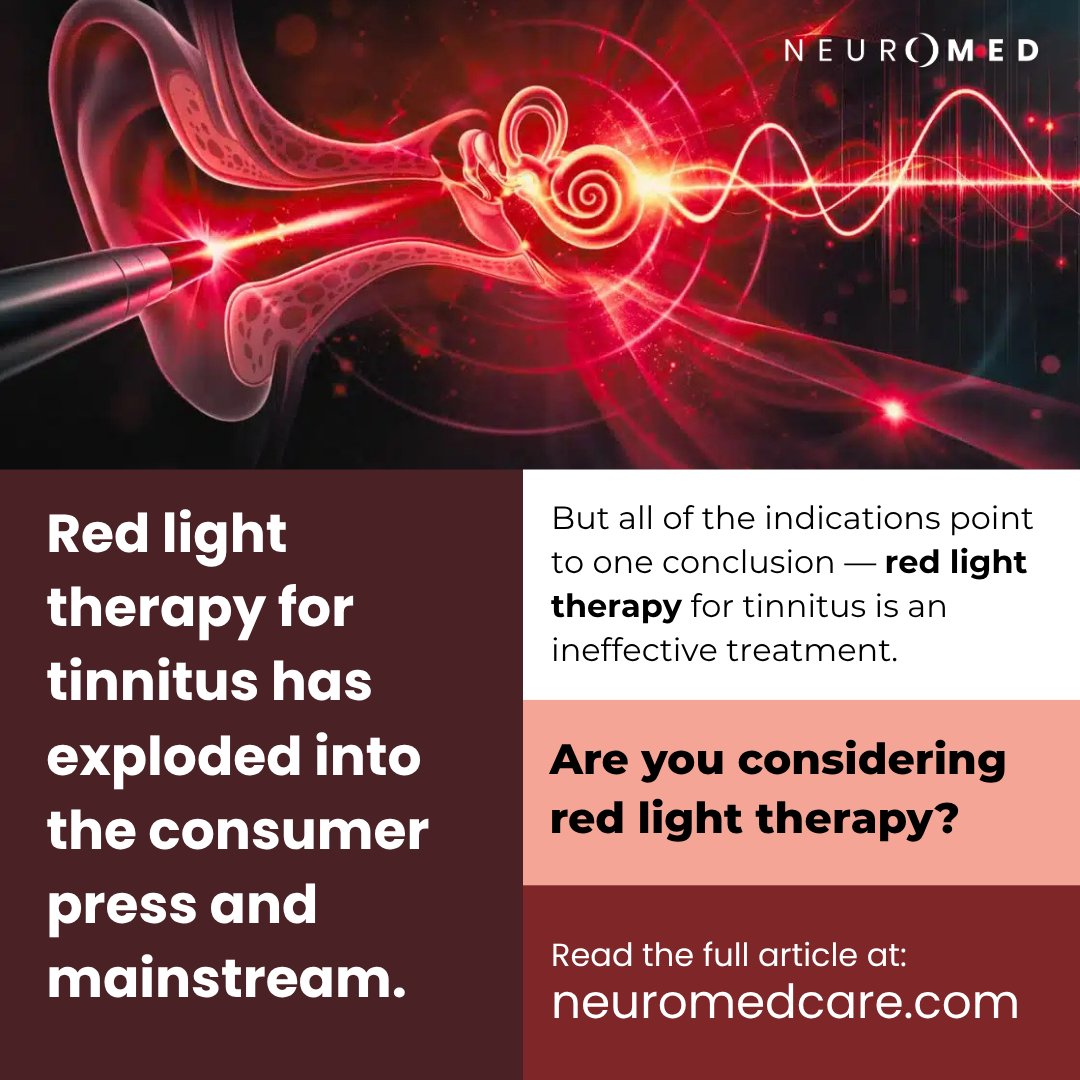 Neuromedcare's tweet photo. 🔴 Red light therapy is being promoted for tinnitus, but does it actually work? Here’s what the evidence shows.
🔗 Read more: https://t.co/hW2QuR7eEV
#tinnitus #redlighttherapy #tinnitustreatment #tinnitusrelief #tinnitushelp https://t.co/zCwFyhylqg