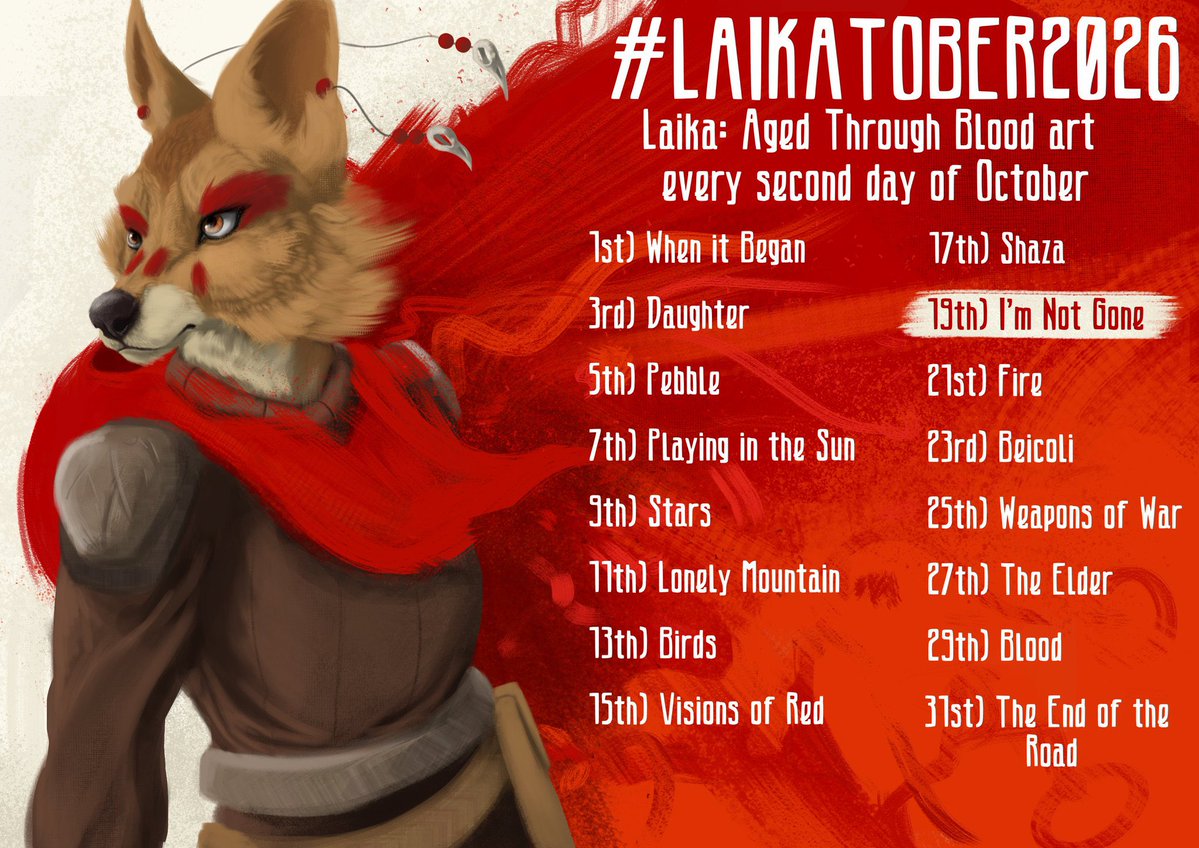 OmeltaBeast's tweet photo. Hello y’all! Been a little busy but I’ve decided to join in on @Hyacinth19711 ‘s Laikatober 2026! 
Day 1 - When It Began: 
#furry #furryart #art #anthro #Laikaagedthroughblood #brainwashgang #laikatober2026 https://t.co/gNctiJ8DN3