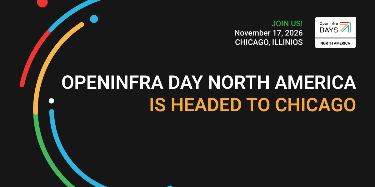 openinfradev's tweet photo. Registration is open for OpenInfra Day North America in Chicago on November 17.

Secure your spot today to spend a full day with practitioners building scalable open infrastructure.

Register here: https://t.co/pvb5dRUciu https://t.co/20xPzNgzOT
