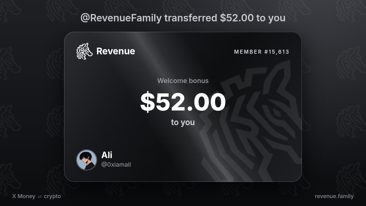 0xiamali's tweet photo. @RevenueFamily @RevenueFamily dropped 52$ on my balance https://t.co/8YyBIrcDp8