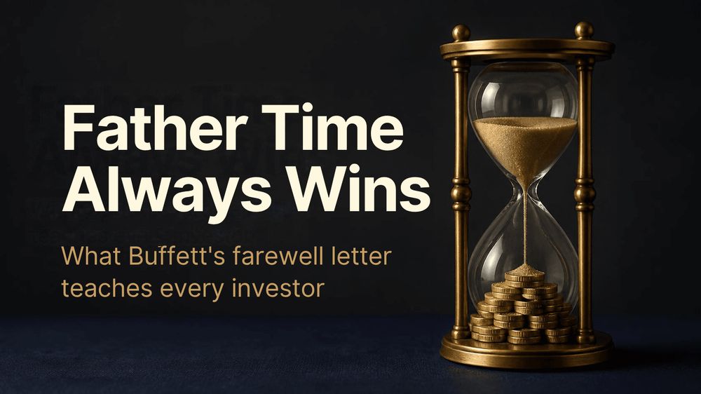 NexusETF's tweet photo. "Father Time always wins." ⏳ Buffett, 96, just stepped down as Berkshire chairman. Those four words ended his letter. 🧵

2/ Berkshire is up 5,500,000%+ under him. The secret wasn't timing. It was time.

3/ His son Howard took the chair after 33 years on the board. Succession isn't luck. It's a plan.

4/ Big question: are you an investor or a trader? They're different games with different risks. https://t.co/zF7WjExg6G

5/ You can't beat Father Time. Start early, keep costs low, stay invested. Let him work for you. 💰 Full piece: https://t.co/0HvQOdS9Iu