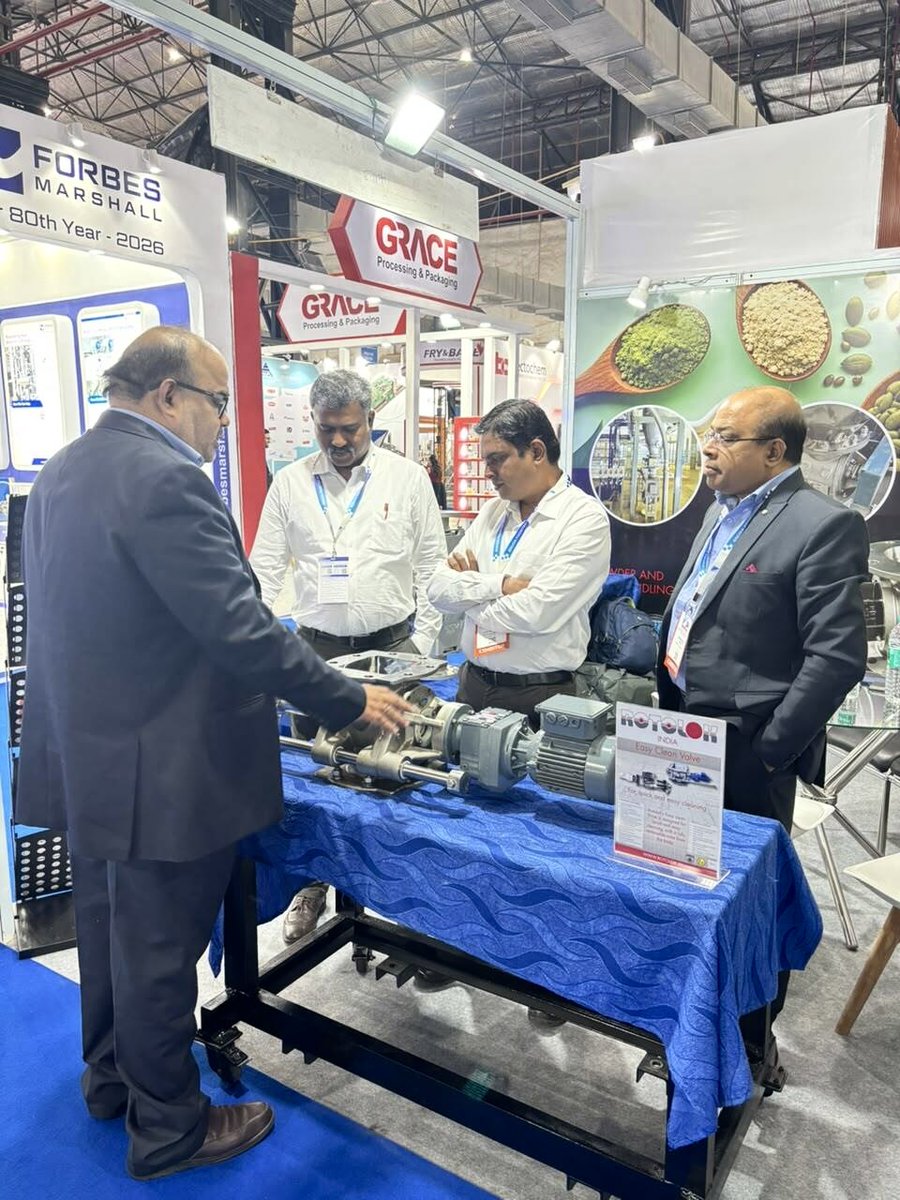 RotolokGroup's tweet photo. What a show! 💫

The Rotolok India team have had a brilliant time at @IndiaFoodTec connecting with people across the sector and showcasing what our #Spice and #BulkMaterialHandling solutions can do.

A huge thank you to everyone who stopped by our stand. It’s been a pleasure! https://t.co/QQ2cViEAse