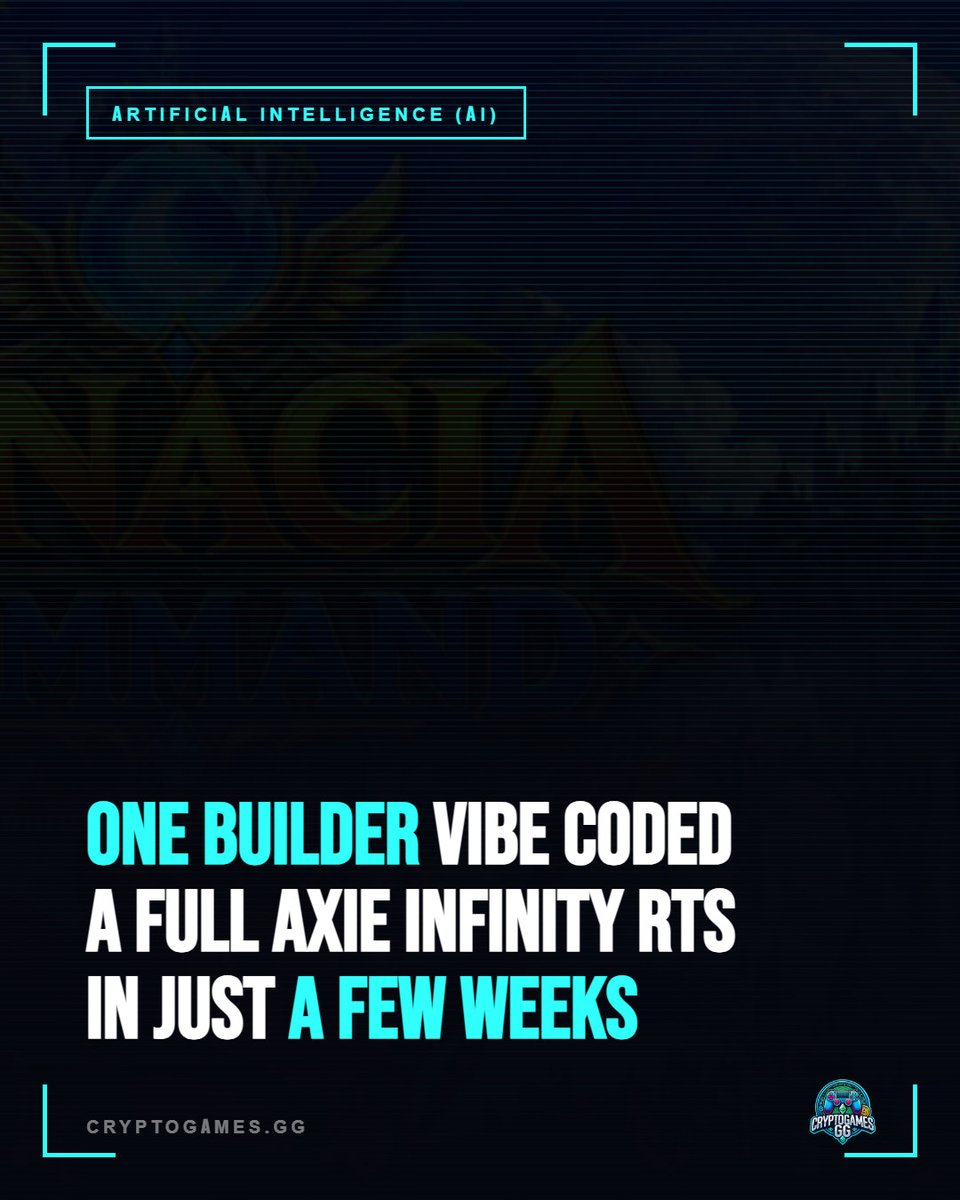 CryptoGamesGG's tweet photo. #LunaciaCommand: solo-built RTS from the @axieinfinity Vibeathon
⚡ One dev vibe coded a full RTS in weeks. Wild.
🧠 Axies as trait-driven Commanders = smart IP reuse
💰 20K bAXS pool + production round = real stakes
https://t.co/iZOHoseCLG
#AxieInfinity https://t.co/jbnLcvjXit
