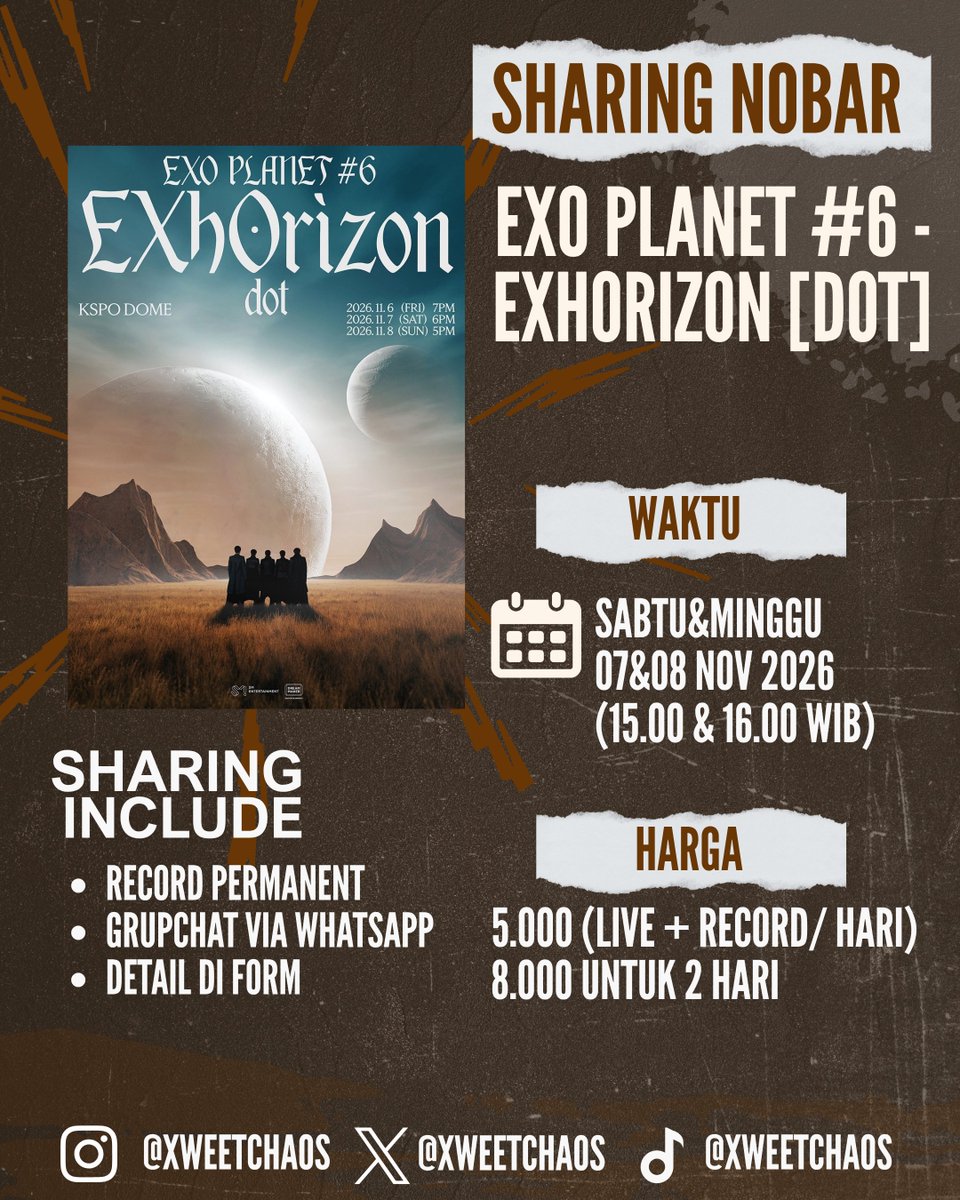xweetchaos's tweet photo. 𝑺𝑶𝑭𝑻 𝑶𝑷𝑬𝑵𝑰𝑵𝑮 ✧ ༘ ⋆｡♡

[OPEN SHARING NOBAR - EXO PLANET #6 EXHORIZON[dot]] 🎤🎸🎶

Take your seats here : https://t.co/RuTvvKrd4q
Or scan our barcode⬇️⬇️

Let's make some fun at home! ✨

tags. wts sharing nobar exo planet exhorizon dot #zonajajan #zonauang https://t.co/iIu7Pi4n2V