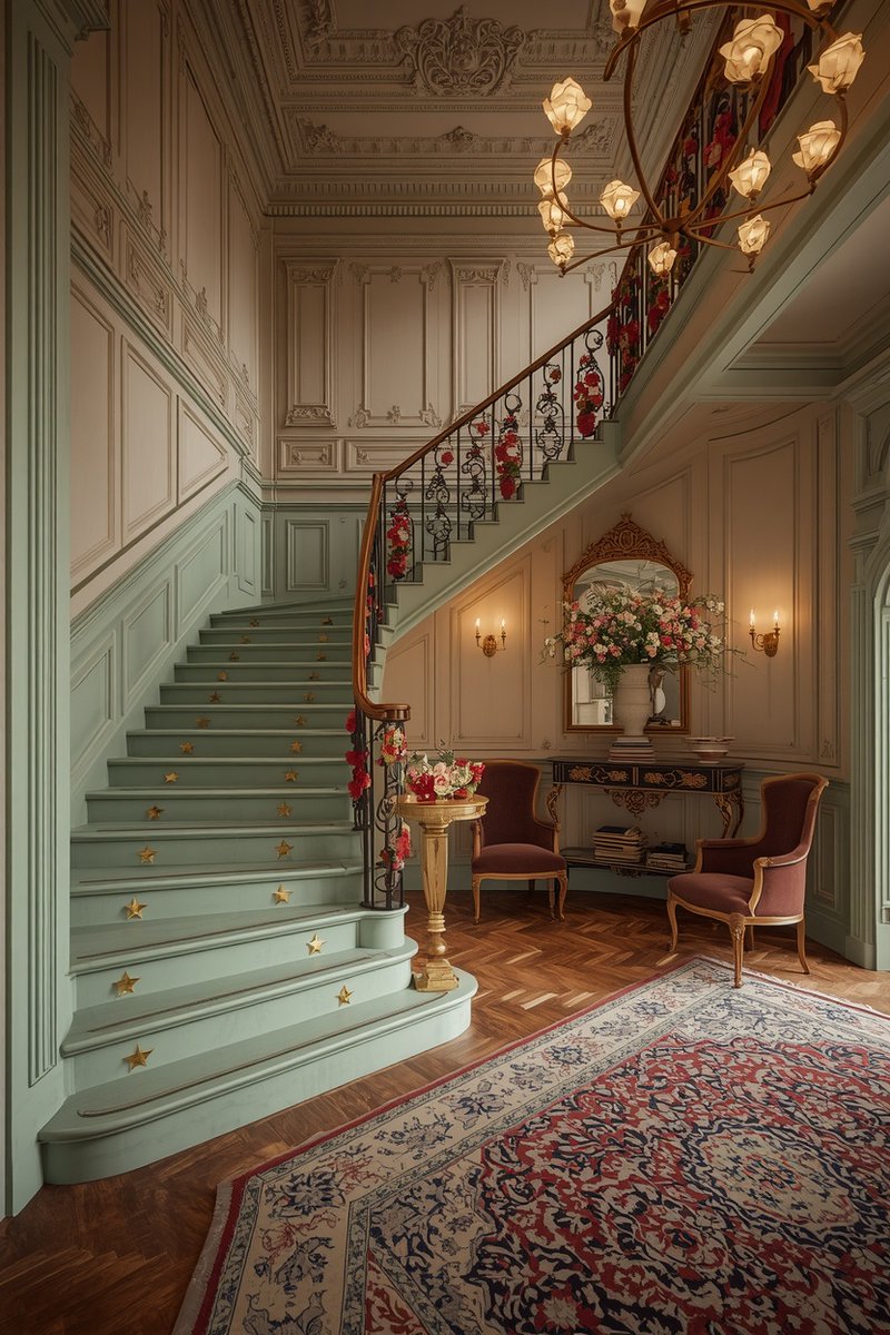 lindseyinterior's tweet photo. From the subtle gold star details on the steps to the incredible floral arrangements, every element is pure perfection

#DesignInspo https://t.co/fGzVnzH6pW