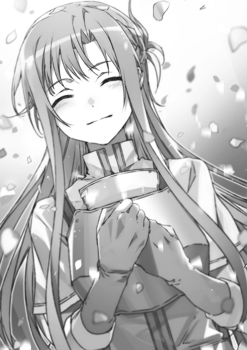 VandeputteAdam's tweet photo. This is Asuna's smile when Kirito wished her a happy birthday and gave her her present (on the left).
And here is Asuna's smile when her friends wished her well in UR (on the right).
You can see her smile, full of sincerity.
And I love that Kirito's birthday is 1 week after Asuna https://t.co/oymviRpTcA