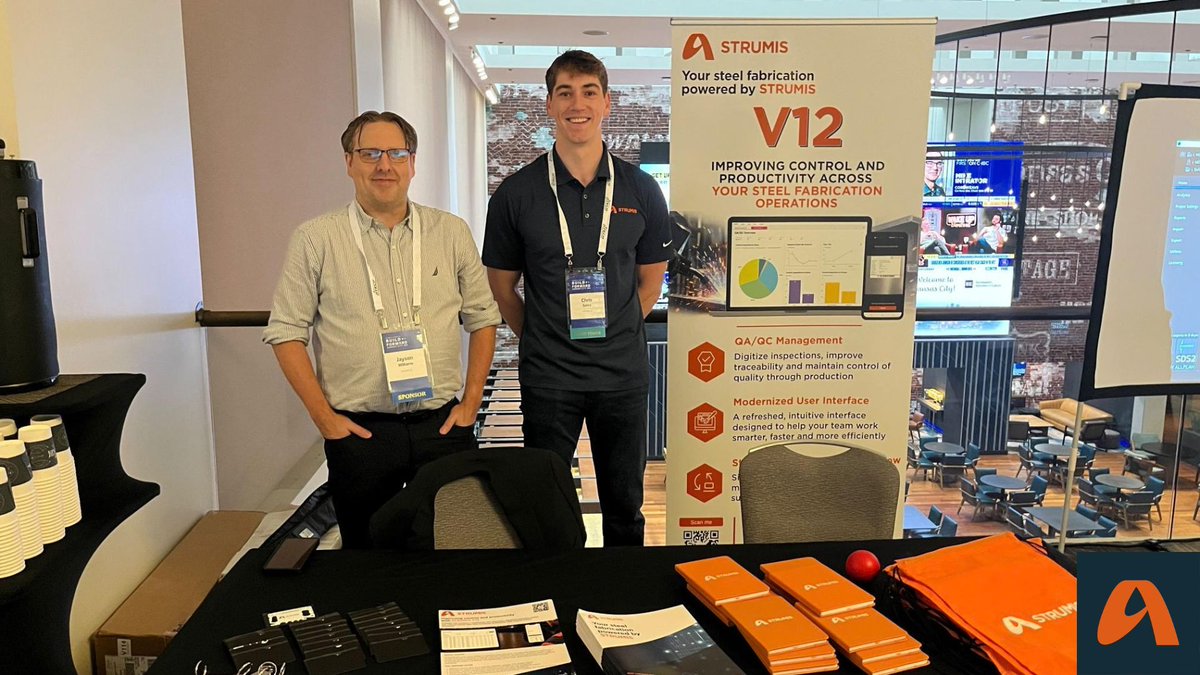 STRUMISGlobal's tweet photo. 📍 We’re at BuildForward2026 organized by @SDS2_Software and @Allplan in Kansas City!
Stop by and meet Christopher Geiss and Jayson Williams to learn more about STRUMIS and our latest release, STRUMIS V12.
👋 Come say hello!
#STRUMIS #BuildForward2026 #SDS2 #SteelFabrication https://t.co/0b9yC6MrsX